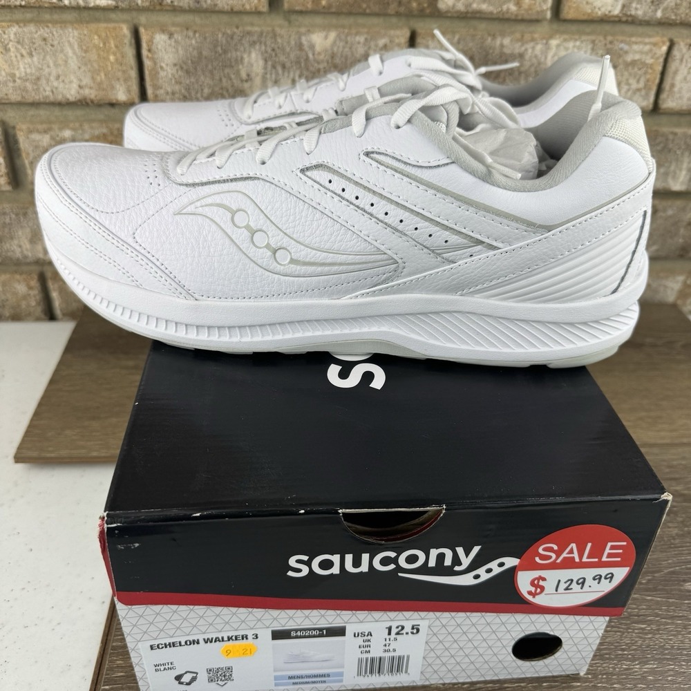 Saucony Echelon Walker 3 Shoes Mens Sz 12.5 White Walking Casual Lace Up Comfort